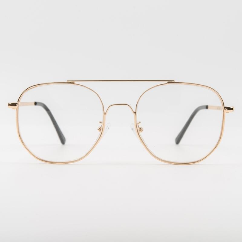 SBKA Amber-C01 Gold-rimmed two-bridge glasses frame