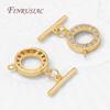 18K Gold Plated Toggle Clasps For Jewelry,Locks For Bracelets,Brass with Zircon OT Clasp,DIY Necklace Making Accessories