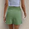Solid Color High Waisted Culottes Button Decoration Comfortable Casual Green Shorts Summer Clothes Women 2026