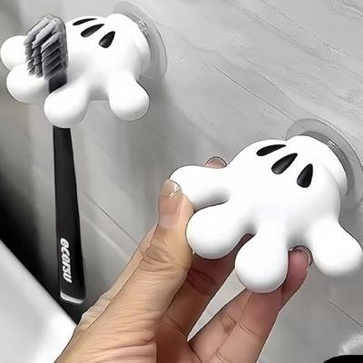 1 porte-brosse à dents de salle de bain avec ventouse en forme de palmier, résistant à l'humidité, sans trace, crochets pour porte de cuisine de salle de bain