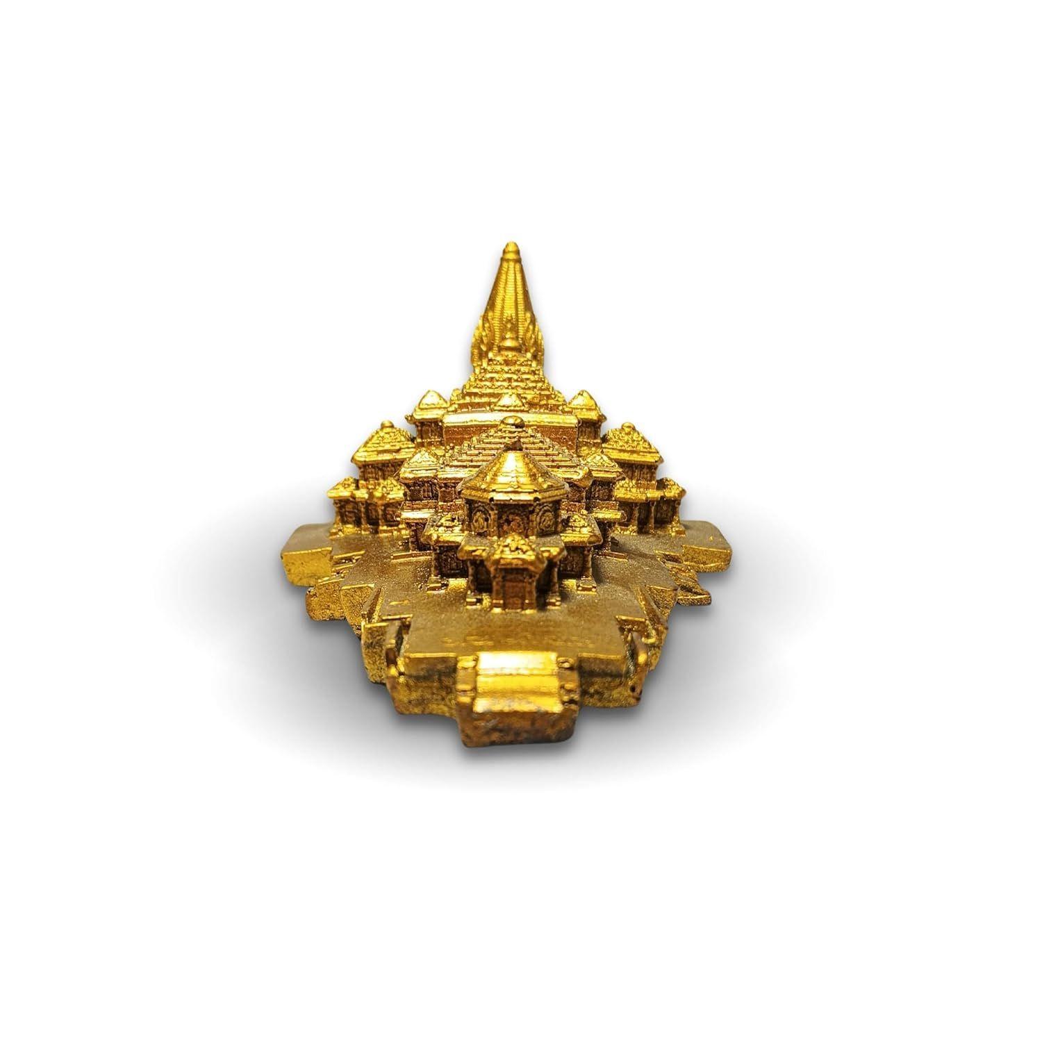 

Homes Gold Poly Resin Ram Mandir 6 Inches - Set of 1 Showpiece Figurine for Home Decor Living Room Office Home
