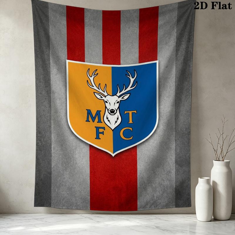Mansfield Town Fc Wall Tapestry Aesthetic Wall Hanging Printed Fabric Blanket Decorative Tapestries For Bedroom Living Room Home Decor