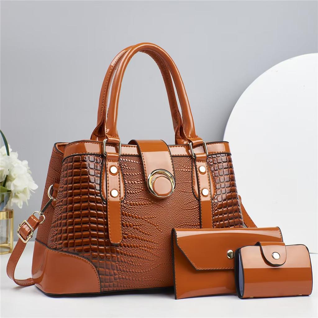 Luxury 3piece Set Women Brand Purses and Handbags Faionable Shoulder Crossbody Bag Large Capacity Designer Commuting Tote Bag