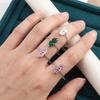 Double Heart Adjustable Chain Ring Minimalist Elegant Women Link Chain Ring Exquisite Simple Finger Jewelry Girls Gift