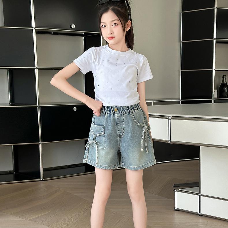 Mädchen Denim Shorts Sommer Kinder Dünne Jeans Vielseitige Sommerhosen