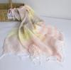 Japanese Design Spring And Summer Thin Light Breathable Linen Scarf Elegant Bright Color Striped Scarves 55*180Cm