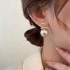 Elegante Franse Hepburn Parel & Zirkonia Oorbellen: Tweerichtingskleding voor dames