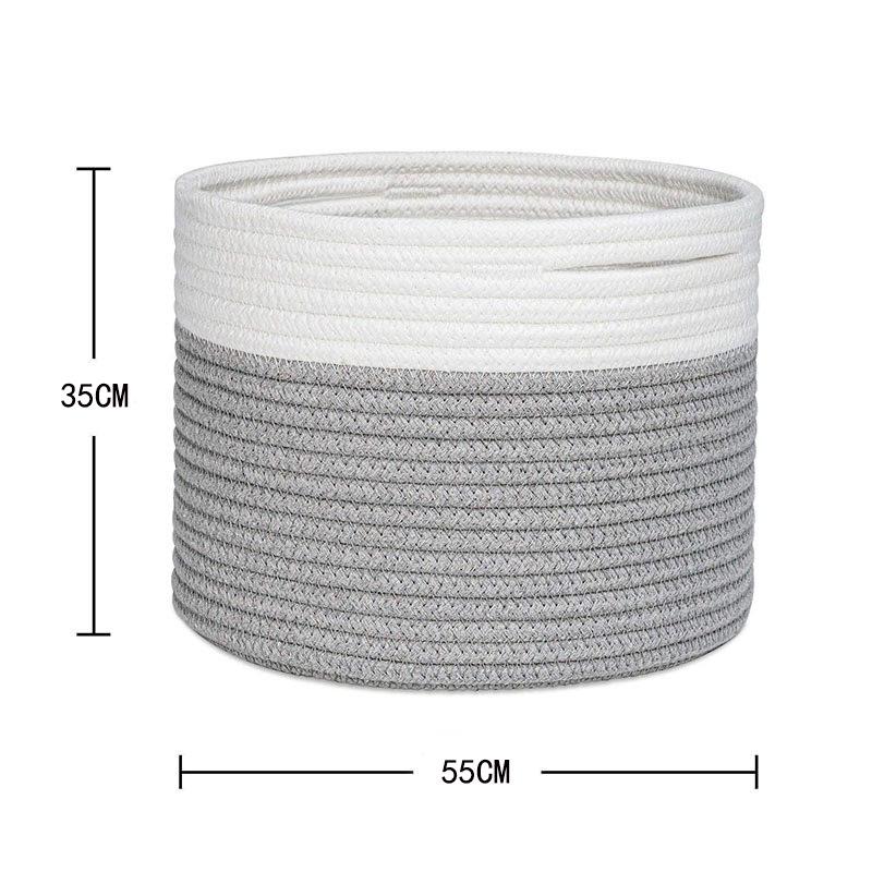 Cotton Rope Woven Basket - Foldable Wardrobe & Shelf Storage for Sundries