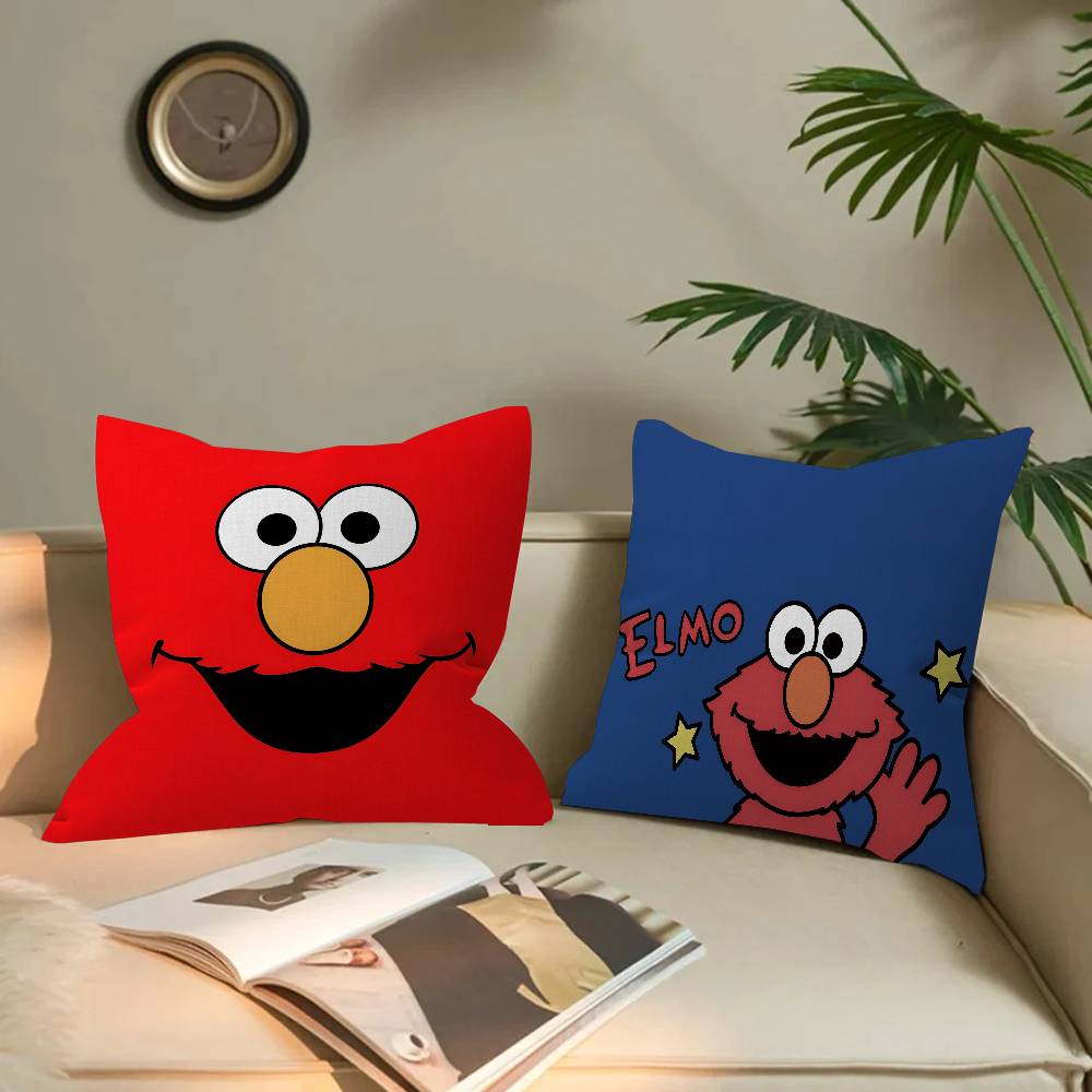 S-Sesame S-Street Cartoon Cushion Cover Car Throw Pillow Case For Sofa Car Christmas Gift 40x40cm 45x45cm