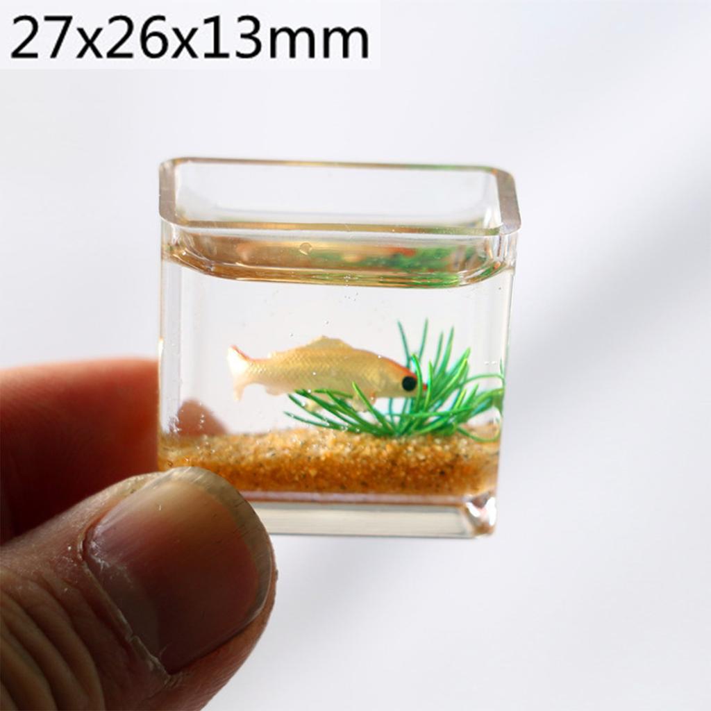 Dollhouse Miniature Glass Fish Tank Ornaments Simulation Aquarium  Model Home Decor Toy Doll House Accessories