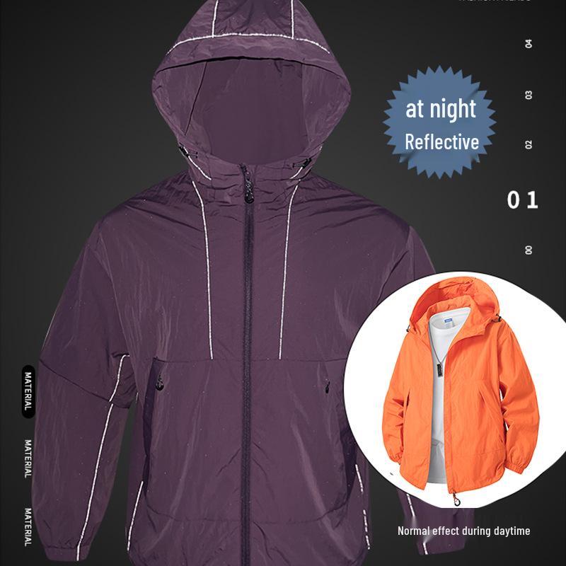 

Светоотражающая легкая быстросохнущая куртка с капюшоном на двойной молнии для пар на весну и осень L (110-130 lbs)