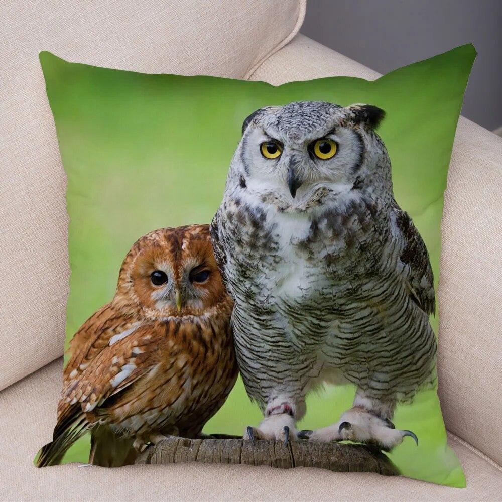 

Наволочка с милыми животными, дикая сова, декоративная наволочка для дивана, домашняя детская комната 45x45cm