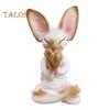 Meditationskatt Figur Harts Buddha Hårlös Katt Prydnader Sitta i Meditation Zen Katt Skulptur Heminredning Gåva till Meditationsentusiaster