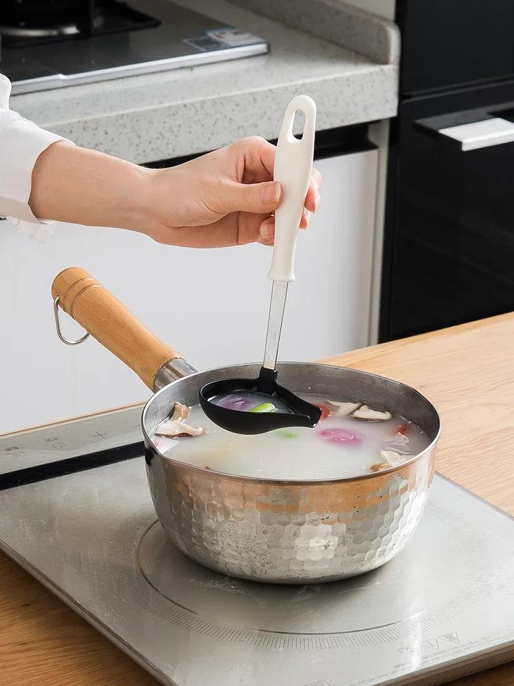 Anti-scald Tip Spoon Soup Spoon Home Cooking Takoyaki Meatballs Tool Crooked Mouth Long Handle Scoop Soup Kitchen Cooking Tools
