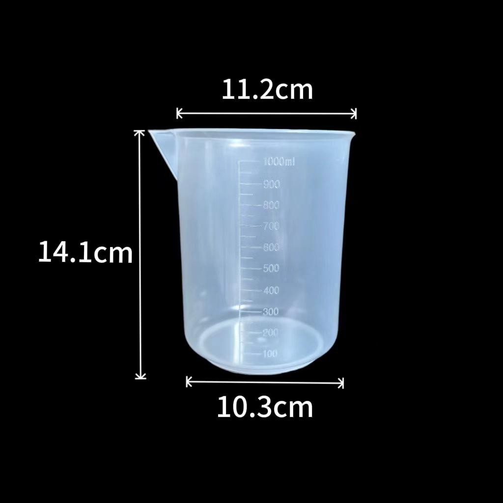 Transparent PP Laboratory Beaker with Handle, Acid & Alkali Resistant, Graduated Measuring Cup & Cylinder