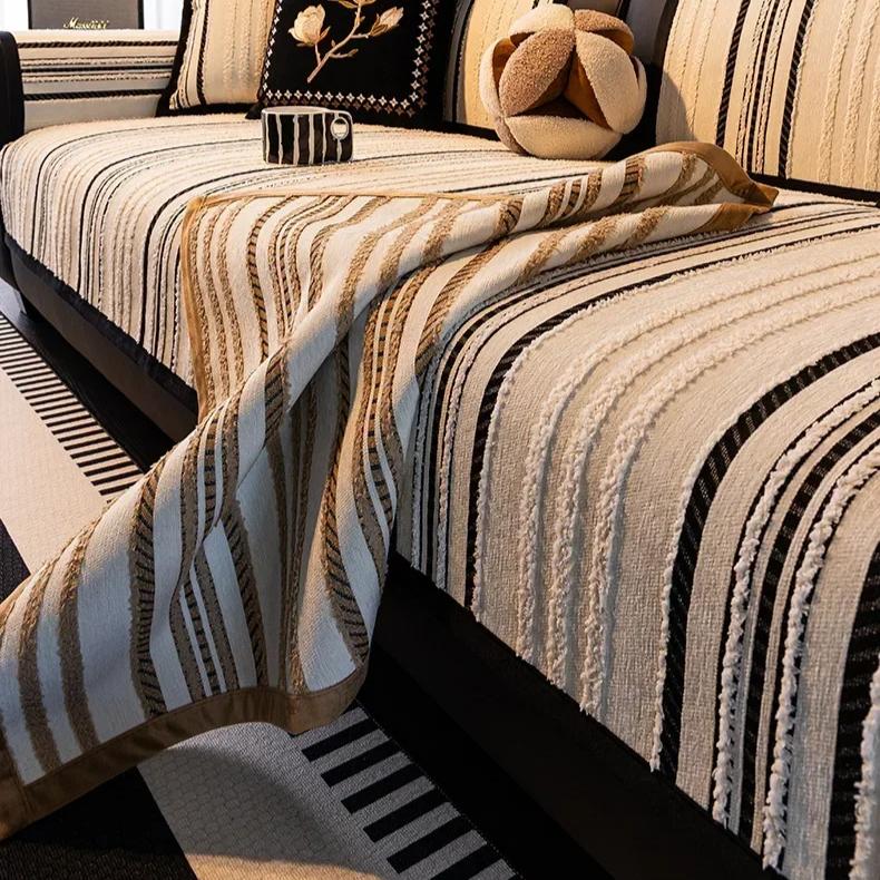 New Non-slip Cushion Four Seasons Universal High-grade Sense Cover Cloth Cover High-grade Chenille Sofa Cushion