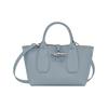 Longchamp Le Roseau 22 Bamboo Buckle Closure Large Cowhide Big Bag Shoulder Crossbody Handbag Small Women handbags Cloud-Blue 10095HPN627