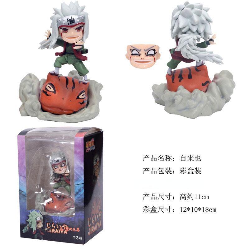 Naruto Konoha Sannin Jiraiya Orochimaru Tsunade Action Figure PVC Figure Collection Model Desktop Ornament Children's Toy Gift