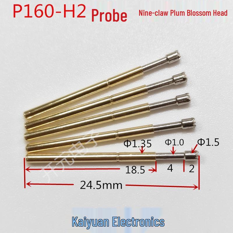 

P160-H2 Spring-Loaded Probe with 1.36mm Nine-Prong Plum Blossom Head and 1.7mm Plum Blossom, Model 1.35. Probe P160-H2 (100 pieces)