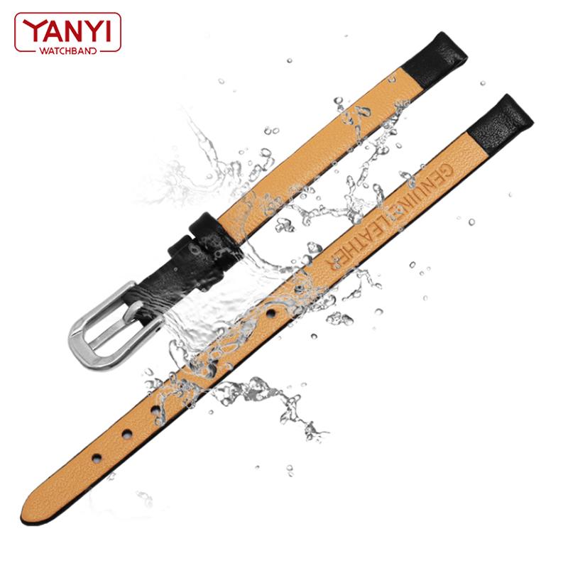 Genuine Leather Watch Bracelet Womens Fashion Watchband Wristwatches Mini Band 6mm 8mm 10mm 12mm Red White Color Small Strap