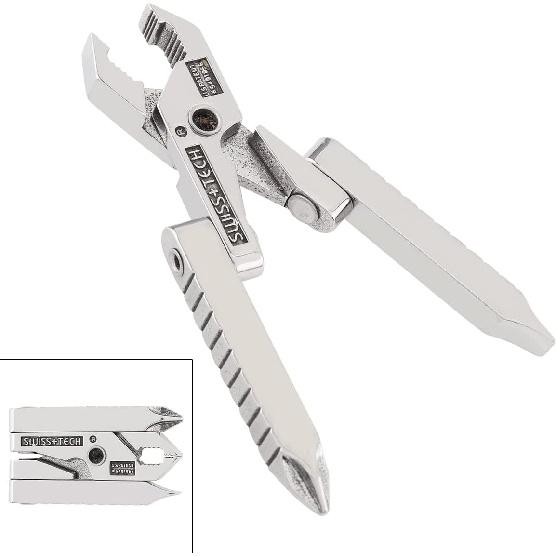 Multitool Pliers Universal Multifunctional Mini 420 Stainless Steel Foldable Plier Clamp with Straight Screwdriver and Cross Screwdriver for Keychain