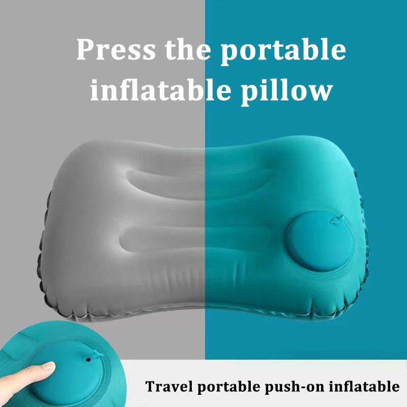 Ultralight Inflatable Pillow Flocking Neck Ergonomic PVC for Office Nap Outdoor Camping Travel Backpacking