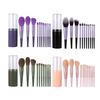 Makeup Brush Set Trade Assurance Foundation Case Shenzhen with Cylinder Factory Green Blush Pink 11pcs Opp Bag or Case or Box