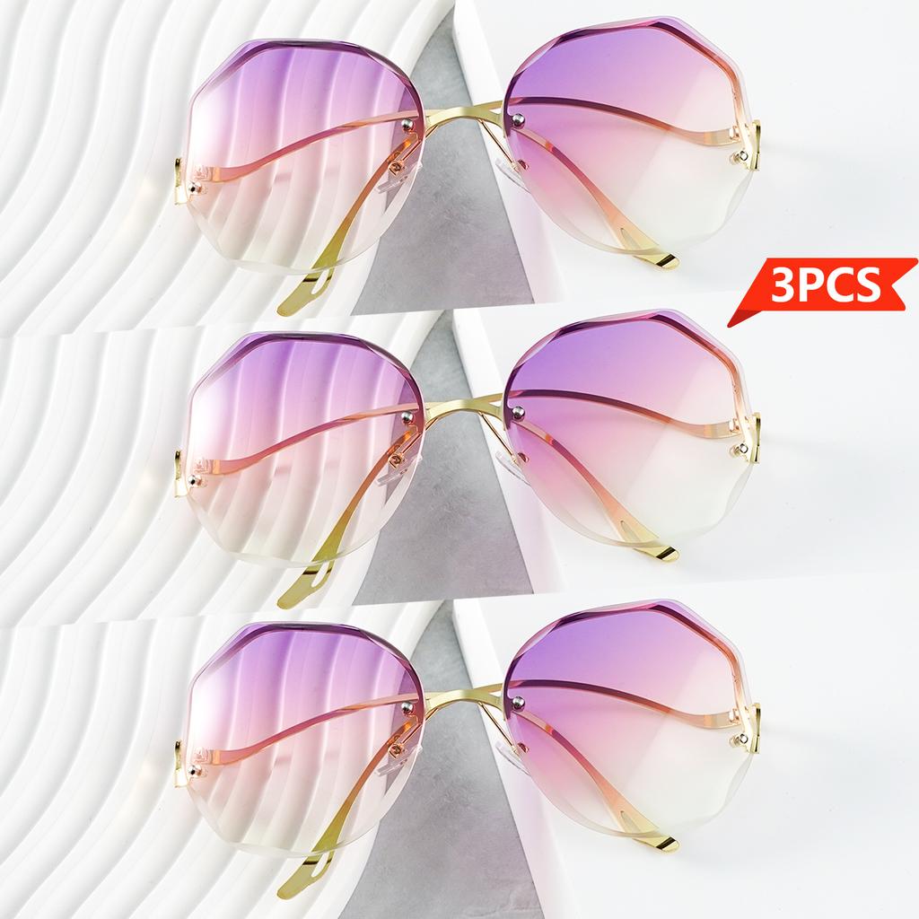 Trendy Frameless Gradient Color Sunglasses Perfect For Street Style Parties Music Festivals & More Festive Accessories