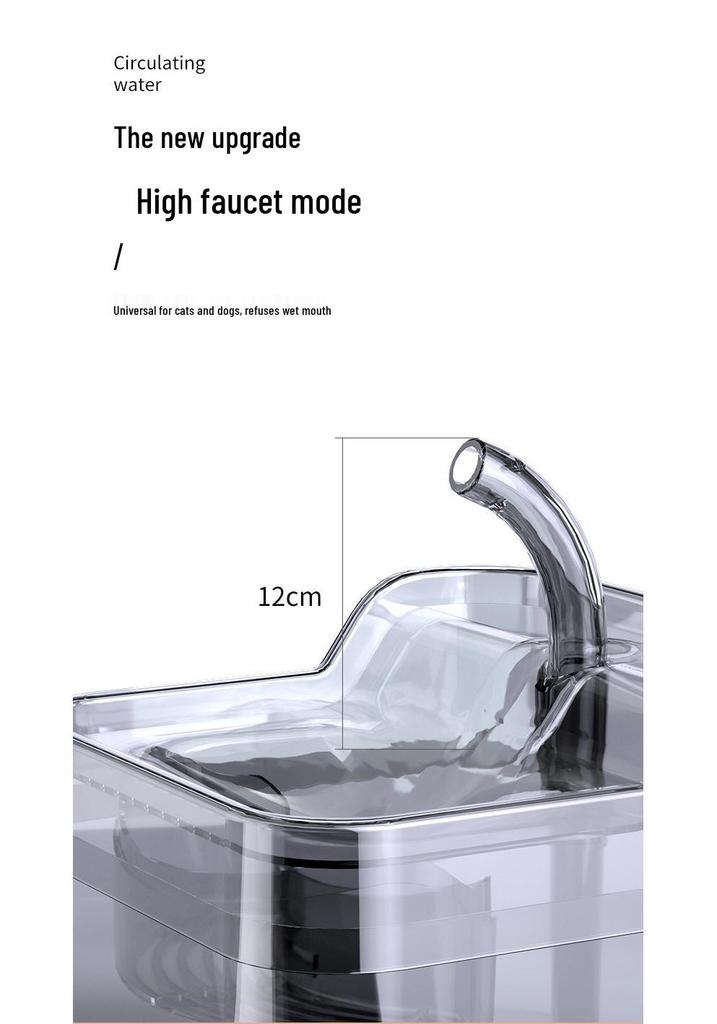 Smart Pet Water Dispenser with Automatic Circulation for Dogs & Cats - Quiet, Sensor-Activated Drinking Device