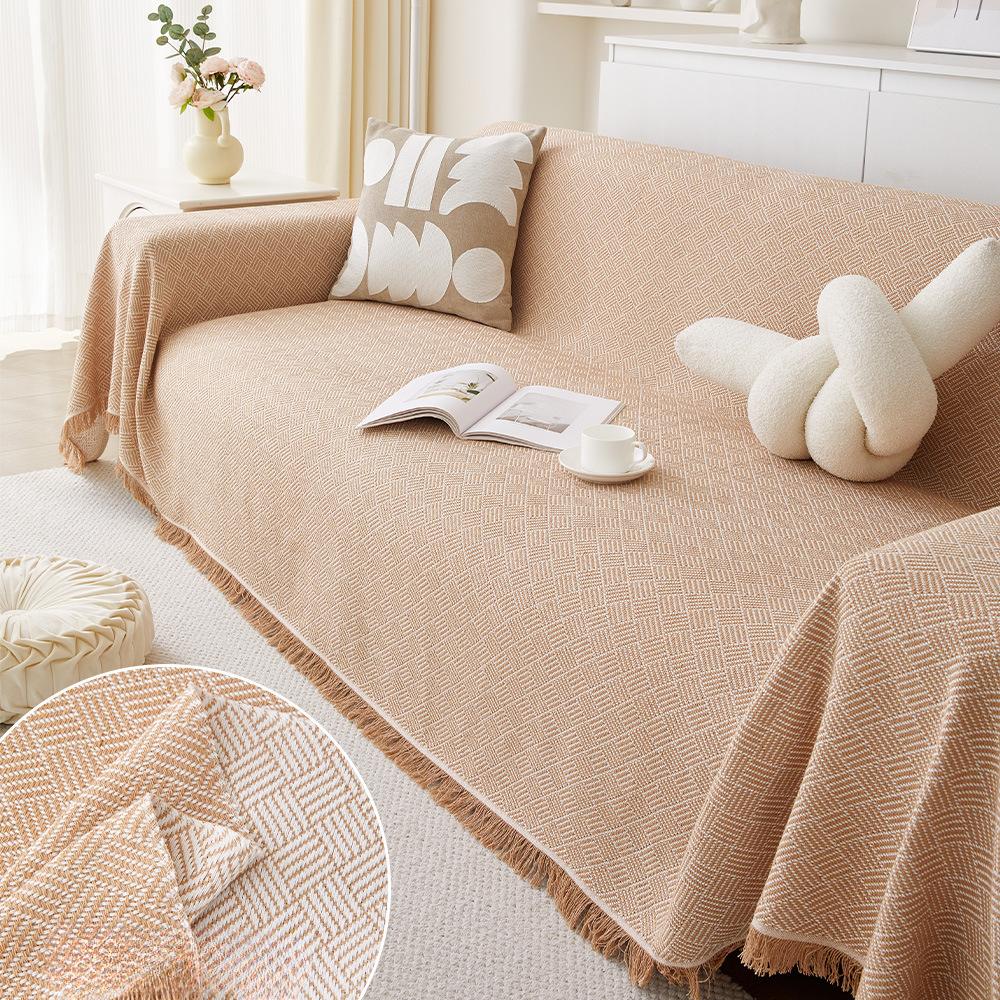 Sofa Towel Cover Cloth Ins Style Double-Sided Available Cotton Yarn Chenille Simple One-Piece Sofa Cushion Cover Towel All Wrapped Cover Cover