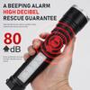 Flashlight With Buzzer Alarm Side LED Red SOS Light Handheld Flashlight ABS Plastic Aluminium Alloy Emergency Hiking Torch