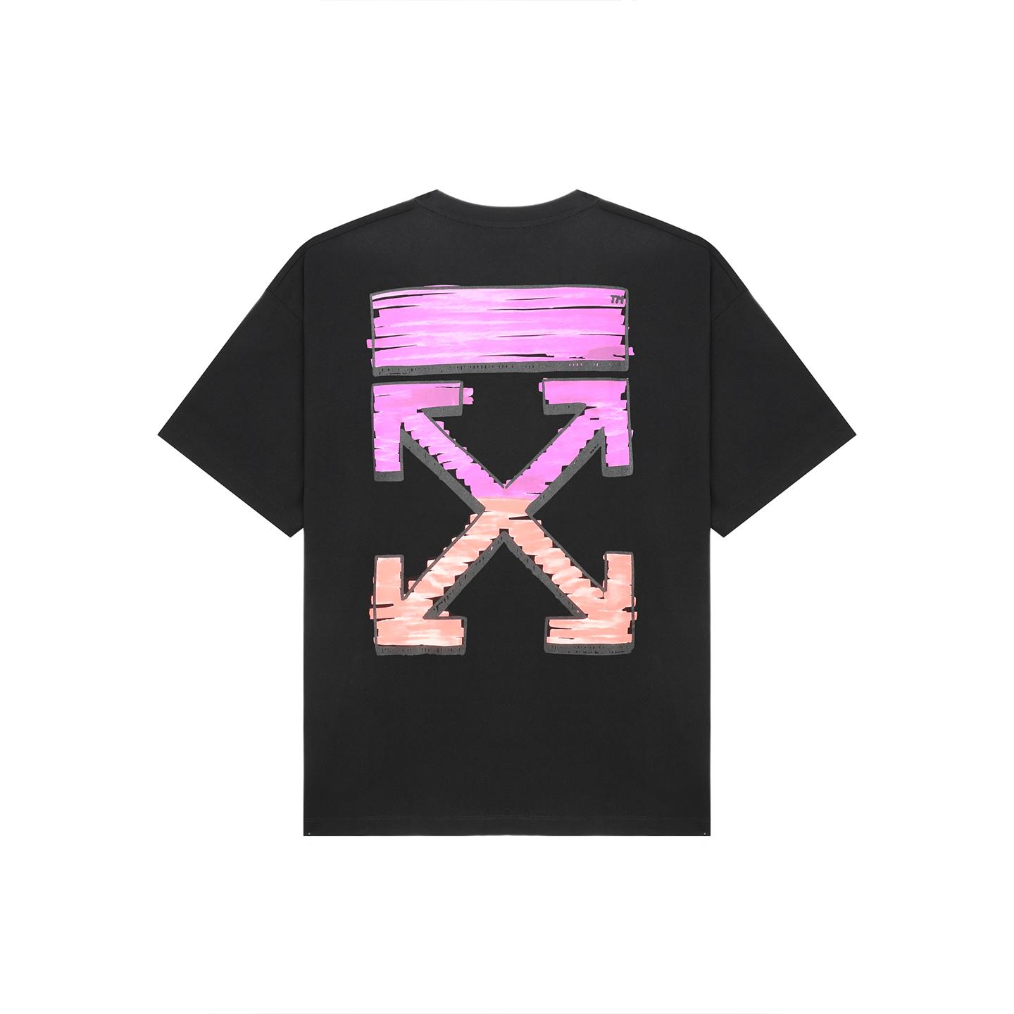 

Off-White Задняя Граффити Градиентная Стрелка Принт Мода Легкая Роскошь Модный Универсальная Футболка Унисекс Топы OFFTEGARC067Q L