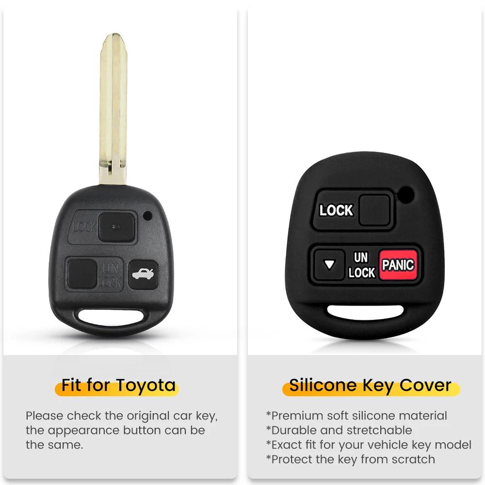 3 Buttons Silicone Car Key Case For TOYOTA Avensis Camry Corolla For Lexus ES330 RX330 GS300 Fob Protect Remote Key Shell