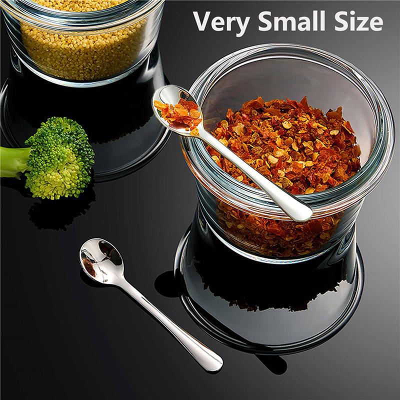 

ABJI-30 PCS Tiny Stainless Steel Spoons For Spices Jars, Mini Size 2.87Inch, Cute Small Stainless Steel Condiment Spoons серебряный
