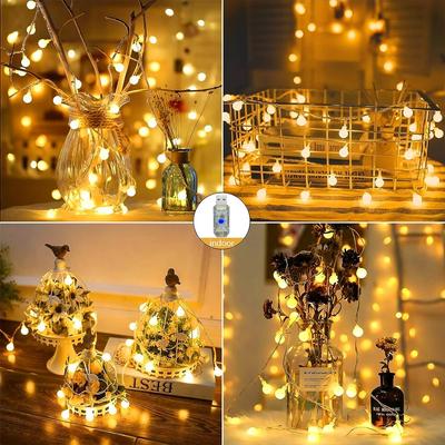 Luci a stringa USB da 12 m, luci a globo, lampada da esterno impermeabile, luci da giardino per matrimoni, decorazioni natalizie