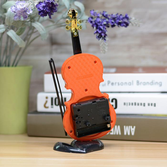 Creative violin clock Exquisite gift clock Children's bedroom alarm clock