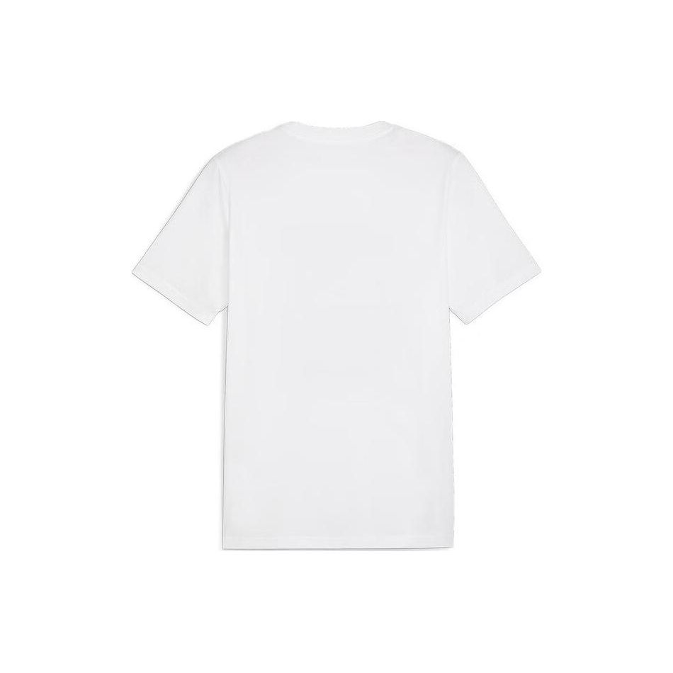 Puma Retro Americké Sportovní Ležérní Prodyšné Potištěné Tričko s Kulatým Výstřihem Pánské Topy Bílá 684761-02