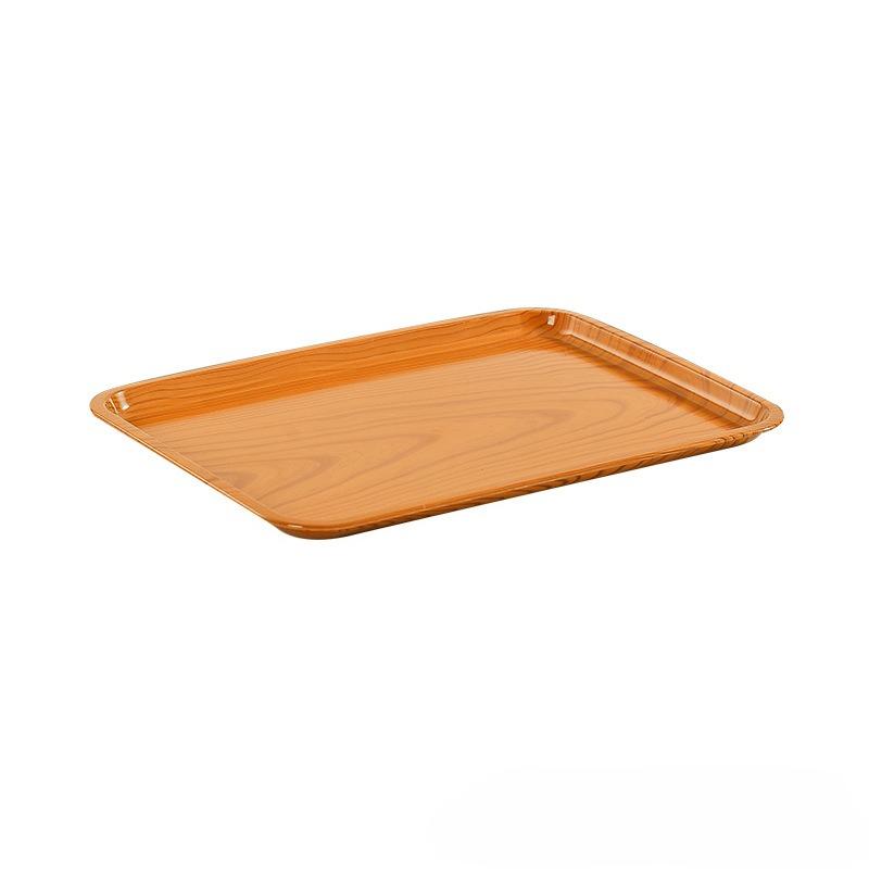 Kitchen Wood Grain Plastic Square Plate Japanese Simple Wood Grain Dish Set For Tableware Kitchen Bowl Dish Dinnerware