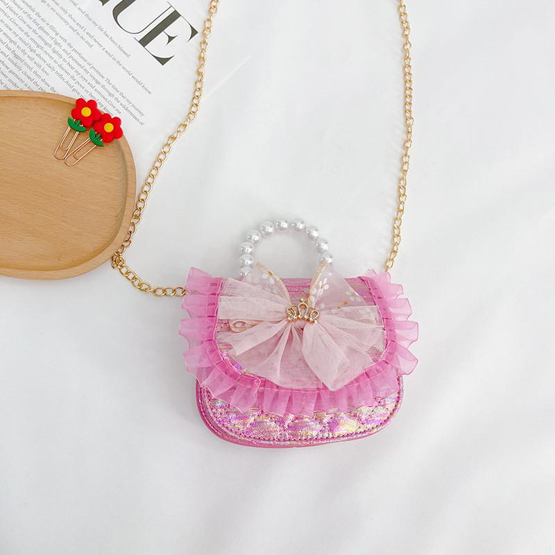 Adorable Mini Princess Shoulder Bag For Kids With Chic Pearl Design And Magnetic Closure