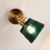 Dark Green Hammered Glass Kinket Wall Living Room Bedroom Balcony Mirror Front Lamp Night Light Brass Lamp
