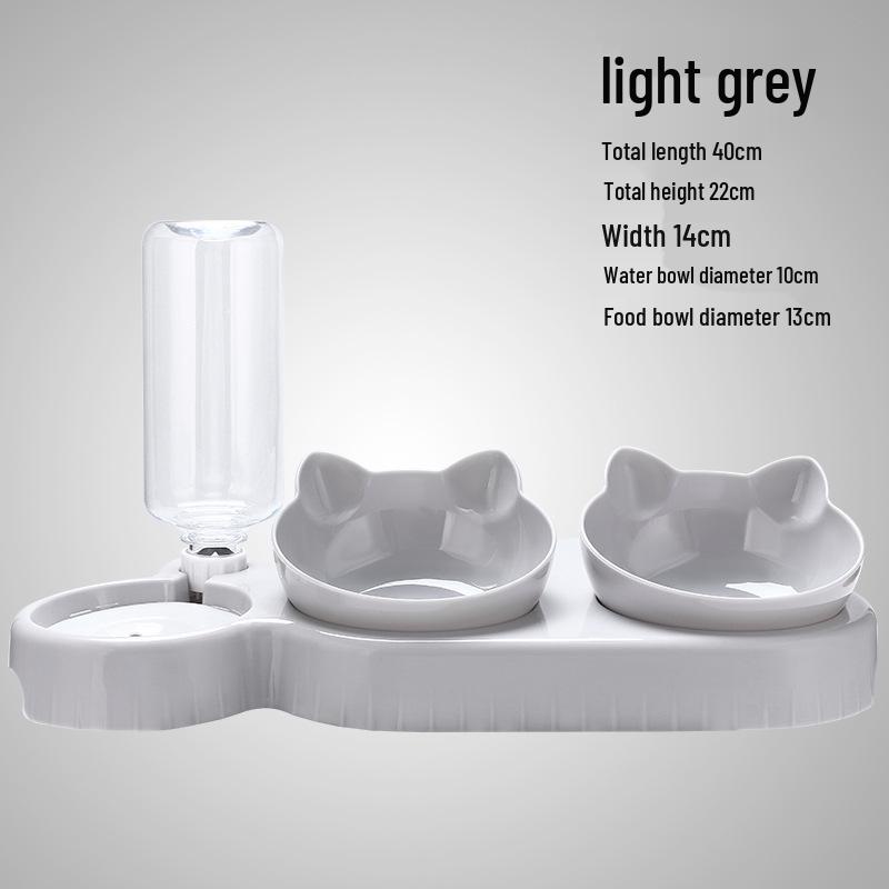 

Двойная миска для кошачьего корма и воды с защитой от проливания для защиты шейного отдела позвоночника - Зоотовары