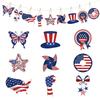 9 Stück/Beutel Unabhängigkeitstag Zwerg Auflistung US Nationalfeiertag Party Outdoor Ausschnitte Dekorative Anhänger Charge