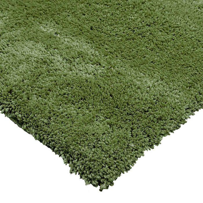 Tapis salon à poils longs toucher laineux vert rouillé 160x230