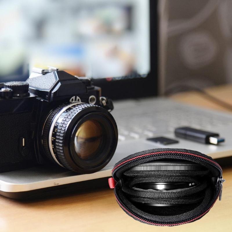 Portable Lens Filter Pouch Case with Inner Pocket For Round Square Filters Secure Carrying And Quickly Access