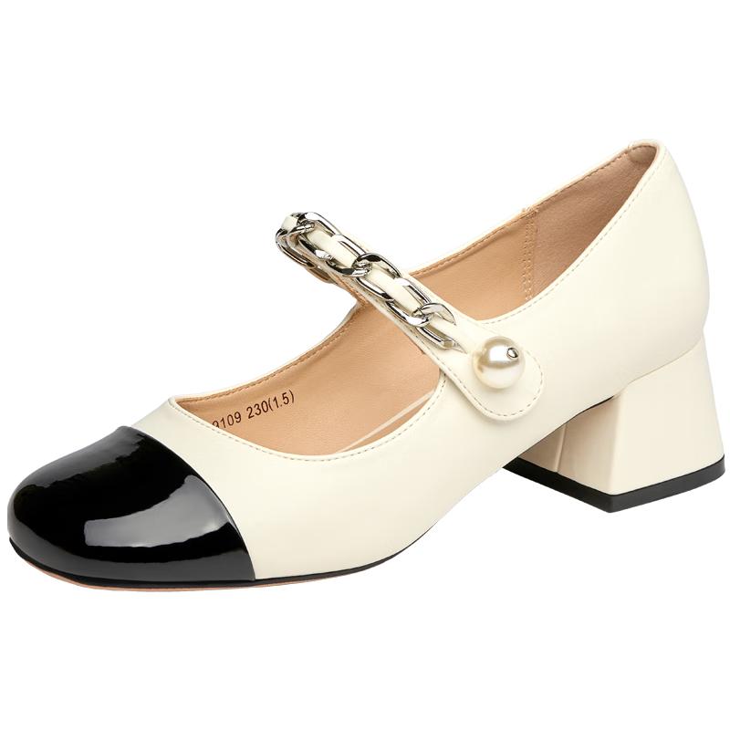 ZOSINY French Style Mary Jane Block Heel Pumps 36