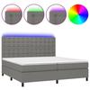 VidaXL Slat Bed Base with Mattress and LEDs, Upholstered Bed with Headboard, Double Bed, Adult Bedroom Bed, 3135222