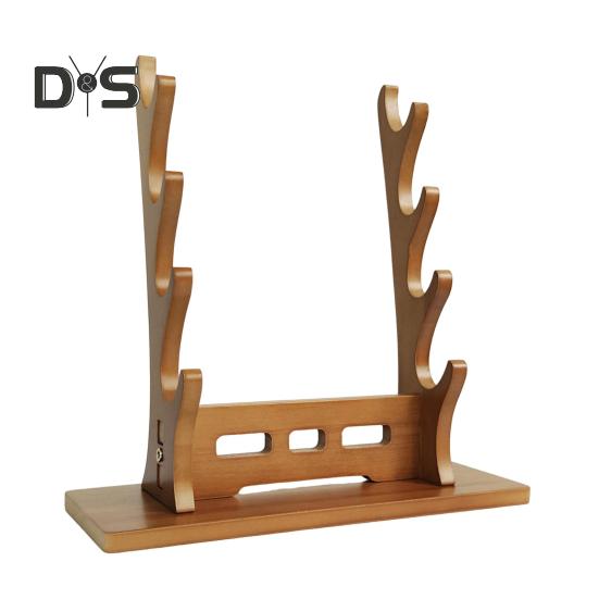 

Подставка для флейты из бамбука, многоярусная подставка для кухонных ножей, настольный держатель для флейты, подставка для хранения и организации флейт и ножен Four Layer темно-коричневого