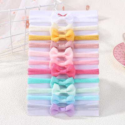 Set di 11 pezzi di cerchietti per bambina con fiocchi di nastro per neonate, bambini piccoli, fasce in nylon, elastici, fiocchi per capelli, accessori per capelli