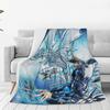 Blue-Eyes White Dragon Japanese Anime Yu-Gi-Oh Blankets Soft Warm Flannel Throw Blanket Cover for Bed Living room Home Sofa