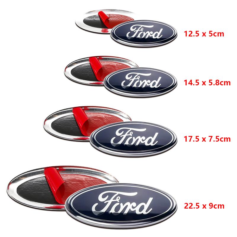 12.5-22.5cm ABS Chrome 3D Car Front Grill Emblem Hood Decal For Ford Focus Kuga Ranger Mondeo Fiesta S-MAX Auto Badge Luxury Pro